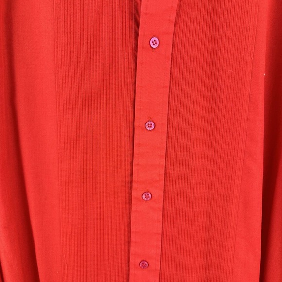 Neil Allyn Tuxedo Shirt Red Button Front Pleated Men's‎ M 32/33 - Picture 3 of 6